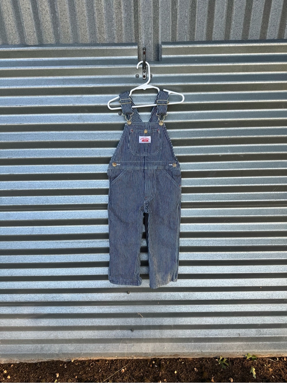 Kids Navy Stripe Overalls